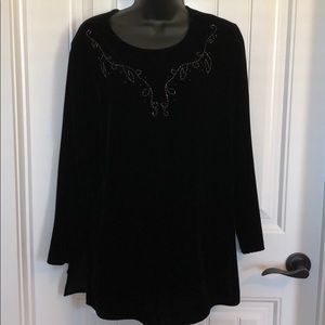 Black plush blouse for special events